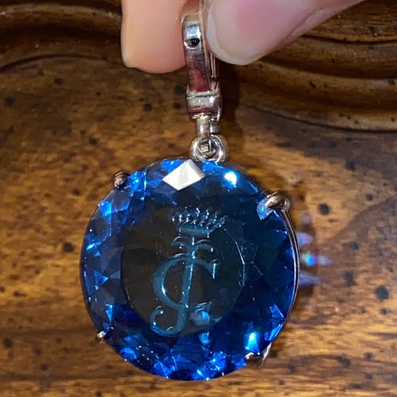 Juicy Couture Blue stone gem solitaire charm HUGE